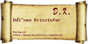Dénes Krisztofer névjegykártya