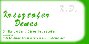 krisztofer denes business card